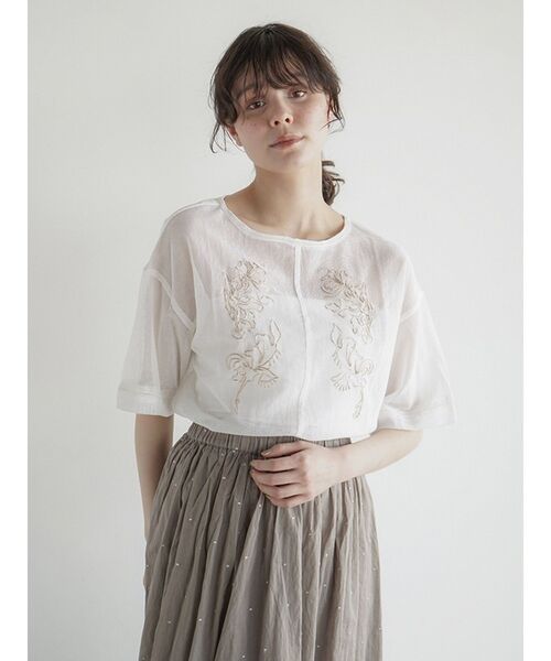 FIKA.(フィーカ)の「Zari embroidered mesh sheer blouse(シャツ/ブラウス・レディース・ブラック/オフホワイト・MEDIUM)」の17枚目の写真