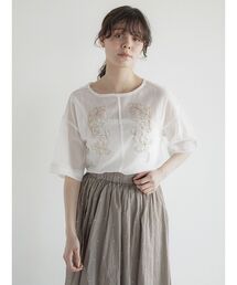 Zari embroidered mesh sheer blouse
