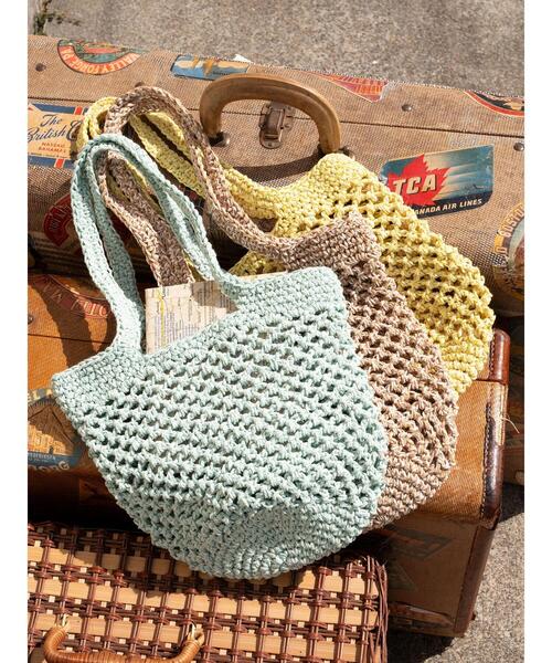 Lugnoncure（ルノンキュール）の「メッシュニットバッグ《2025summer catalog item》（ハンドバッグ・レディース・ベージュ/イエロー/ミント・F）」の4枚目の写真