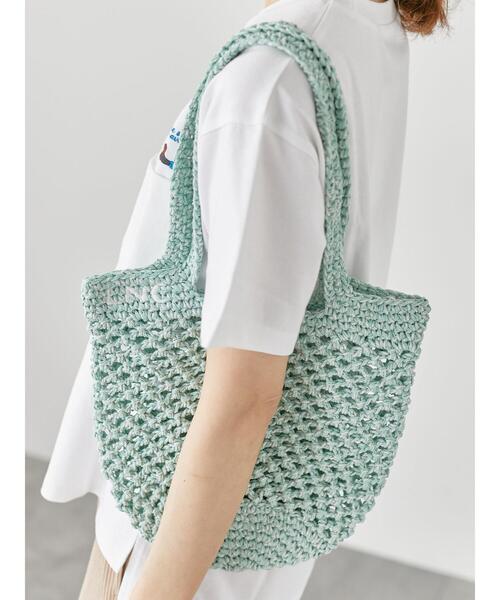 Lugnoncure（ルノンキュール）の「メッシュニットバッグ《2025summer catalog item》（ハンドバッグ・レディース・ベージュ/イエロー/ミント・F）」の6枚目の写真