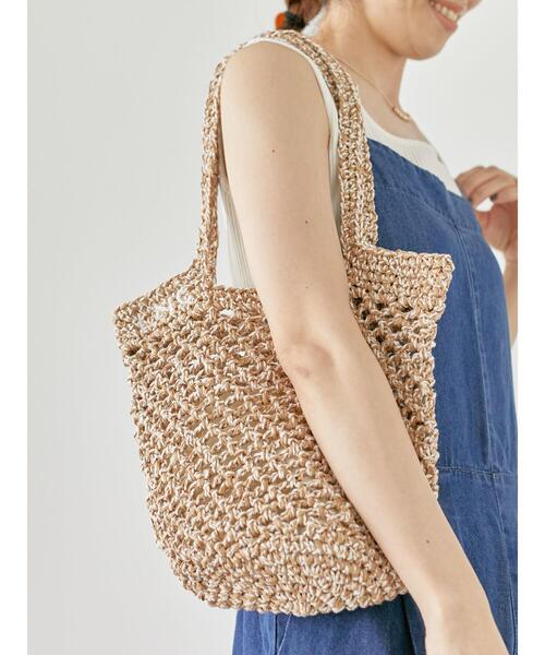 Lugnoncure（ルノンキュール）の「メッシュニットバッグ《2025summer catalog item》（ハンドバッグ・レディース・ベージュ/イエロー/ミント・F）」の8枚目の写真