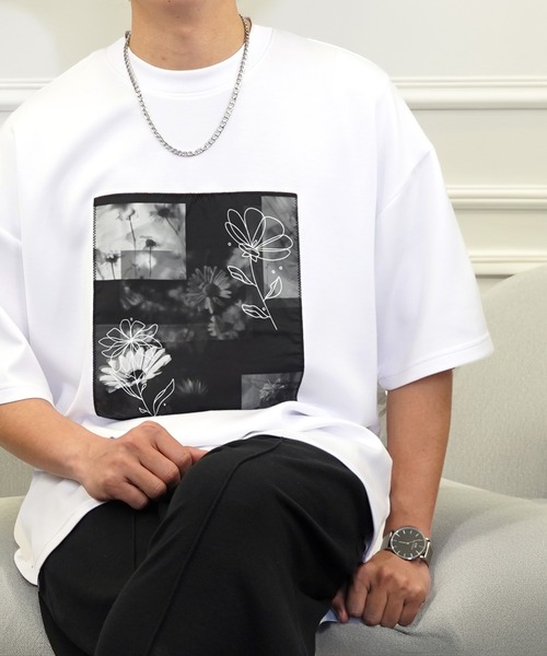 L'atelier(ラトリエ)の「肌触り ストレッチ Tシャツ半袖 ストリート 接触冷感 ロゴ T(Tシャツ/カットソー・メンズ・ホワイト系2/グレー系1/グレー系2/グレー系3/グレー系4/ホワイト系4/ホワイト系1/ブラック系4/ブラック系3/ブラック系2/ブラック系1/ホワイト系3/ダルブルー系1・LL/L/M)」の4枚目の写真