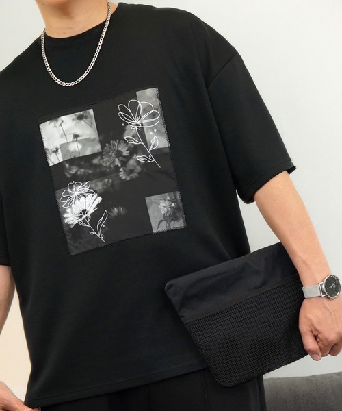 セール】肌触り ストレッチ Tシャツ半袖 ストリート 接触冷感 ロゴ T