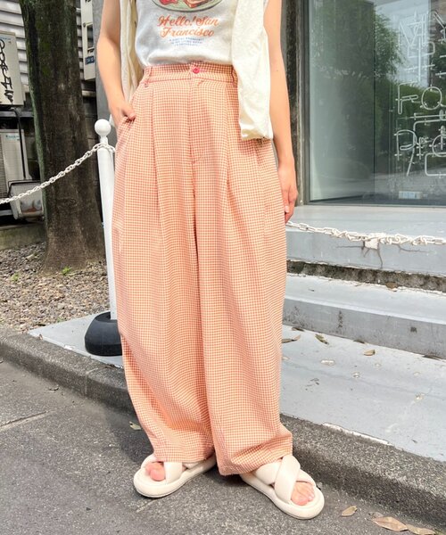セール】【HELLO.SANFRANCISCO】ギンガムチェックランタンパンツ