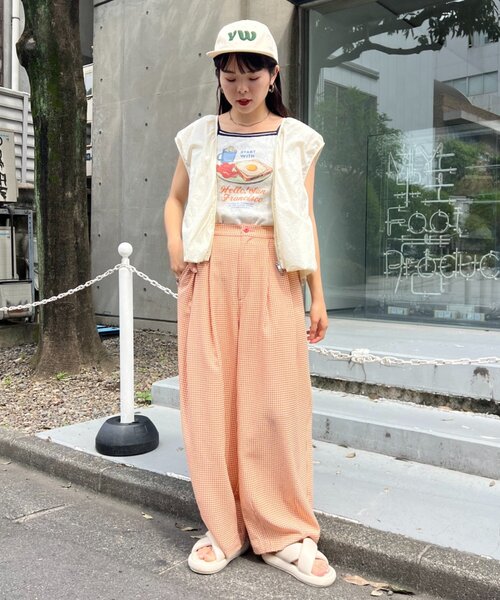 HELLO.SANFRANCISCO(ハローサンフランシスコ)の「【HELLO.SANFRANCISCO】ギンガムチェックランタンパンツ(その他パンツ・レディース・オレンジ/パープル・SMALL/MEDIUM)」の5枚目の写真