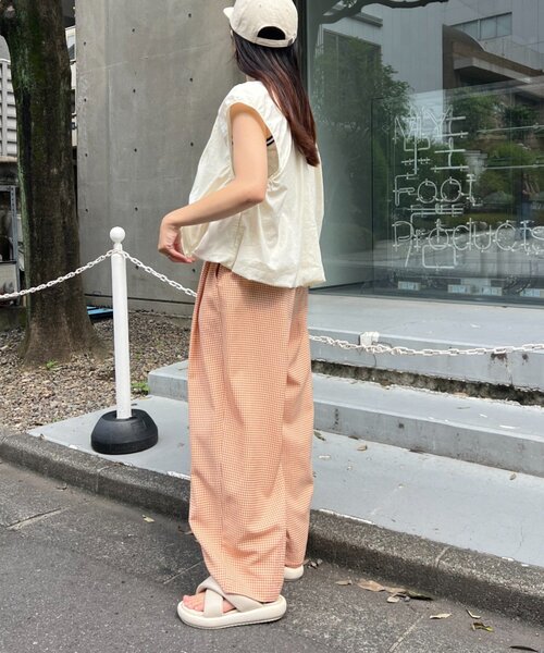 HELLO.SANFRANCISCO(ハローサンフランシスコ)の「【HELLO.SANFRANCISCO】ギンガムチェックランタンパンツ(その他パンツ・レディース・オレンジ/パープル・SMALL/MEDIUM)」の7枚目の写真