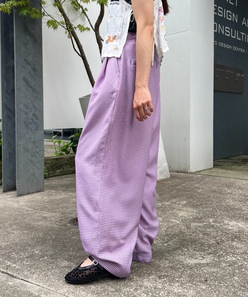 HELLO.SANFRANCISCO(ハローサンフランシスコ)の「【HELLO.SANFRANCISCO】ギンガムチェックランタンパンツ(その他パンツ・レディース・オレンジ/パープル・SMALL/MEDIUM)」の11枚目の写真
