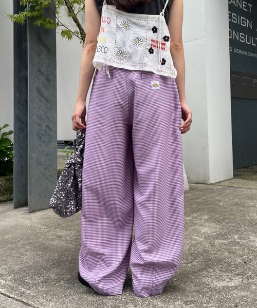 HELLO.SANFRANCISCO(ハローサンフランシスコ)の「【HELLO.SANFRANCISCO】ギンガムチェックランタンパンツ(その他パンツ・レディース・オレンジ/パープル・SMALL/MEDIUM)」の12枚目の写真
