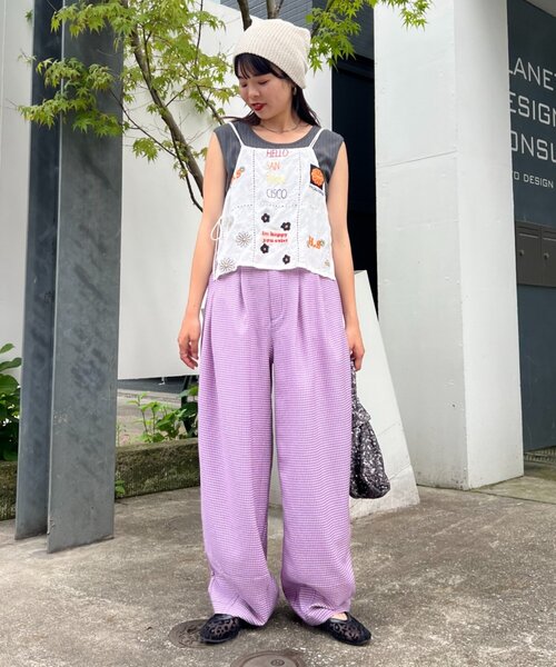 HELLO.SANFRANCISCO(ハローサンフランシスコ)の「【HELLO.SANFRANCISCO】ギンガムチェックランタンパンツ(その他パンツ・レディース・オレンジ/パープル・SMALL/MEDIUM)」の13枚目の写真