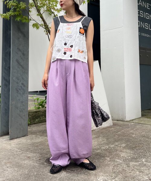 HELLO.SANFRANCISCO(ハローサンフランシスコ)の「【HELLO.SANFRANCISCO】ギンガムチェックランタンパンツ(その他パンツ・レディース・オレンジ/パープル・SMALL/MEDIUM)」の14枚目の写真