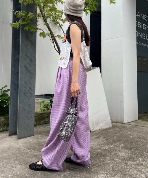 HELLO.SANFRANCISCO(ハローサンフランシスコ)の「【HELLO.SANFRANCISCO】ギンガムチェックランタンパンツ(その他パンツ・レディース・オレンジ/パープル・SMALL/MEDIUM)」の15枚目の写真