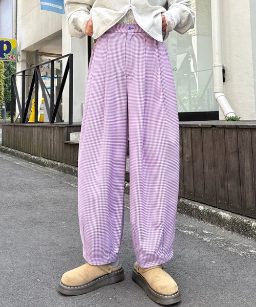 HELLO.SANFRANCISCO(ハローサンフランシスコ)の「【HELLO.SANFRANCISCO】ギンガムチェックランタンパンツ(その他パンツ・レディース・オレンジ/パープル・SMALL/MEDIUM)」の17枚目の写真