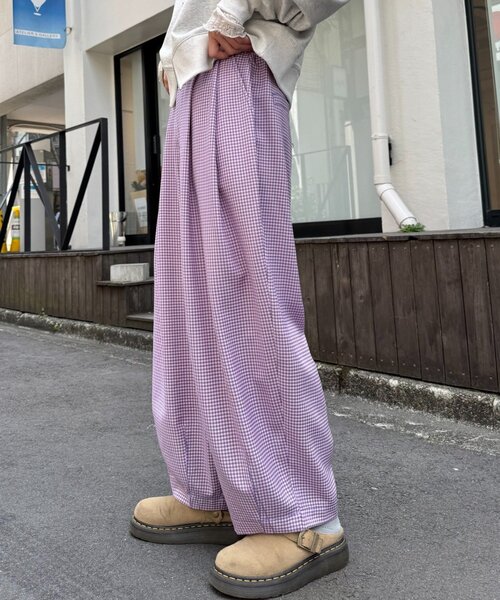 HELLO.SANFRANCISCO(ハローサンフランシスコ)の「【HELLO.SANFRANCISCO】ギンガムチェックランタンパンツ(その他パンツ・レディース・オレンジ/パープル・SMALL/MEDIUM)」の18枚目の写真