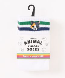 CORISCO（コリスコ）の「アニマルワンポイント刺繍ライン入り 3Psocks(M1)（ソックス/靴下）」