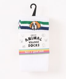 CORISCO（コリスコ）の「アニマルワンポイント刺繍ライン入り 3Psocks(M1)（ソックス/靴下）」