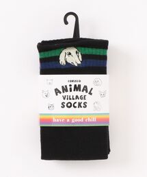 CORISCO（コリスコ）の「アニマルワンポイント刺繍ライン入り 3Psocks(M1)（ソックス/靴下）」