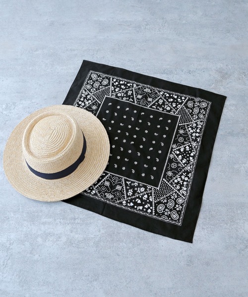 PAR ICI（パーリッシィ）の「ペイズリー/ヨットドット コットンバンダナ（バンダナ/スカーフ・レディース・ブラック系その他/ブラック系その他2/ブルー系その他2/ブルー系その他・FREE）」の2枚目の写真