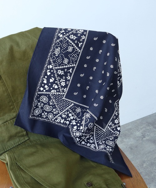 PAR ICI（パーリッシィ）の「ペイズリー/ヨットドット コットンバンダナ（バンダナ/スカーフ・レディース・ブラック系その他/ブラック系その他2/ブルー系その他2/ブルー系その他・FREE）」の3枚目の写真