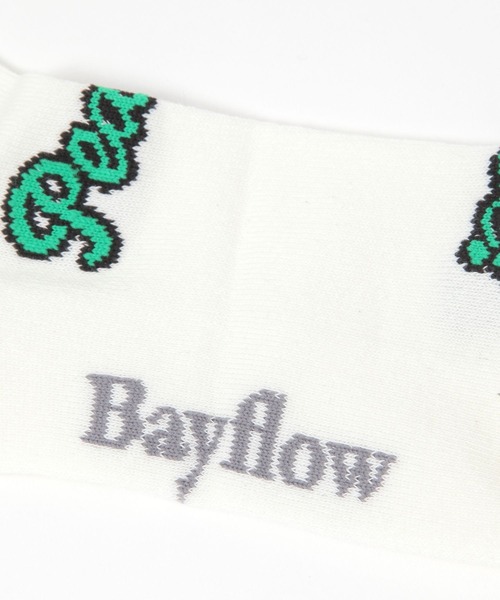 BAYFLOW(ベイフロー)の「ランダムロゴソックス(ソックス/靴下・メンズ・ホワイト/ブラック・FREE)」の4枚目の写真
