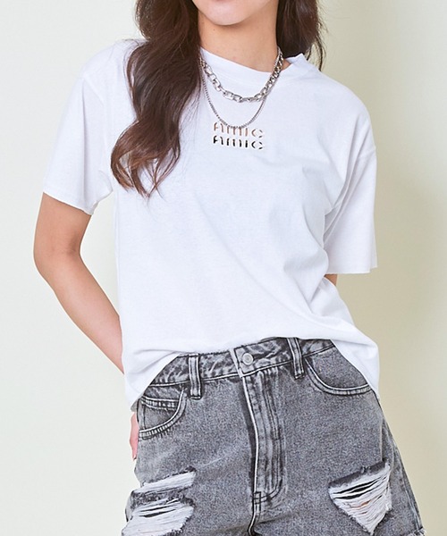 GORGE(ゴージ)の「《ちびロゴ×くりぬき》レディース 半袖Tシャツ カジュアル ベーシック 春夏秋(Tシャツ/カットソー・レディース・オフホワイト/グリーン/チャコール・F)」の12枚目の写真