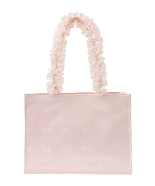 Maison de FLEUR｜EC限定リボン柄ジャカードスクエアトートM