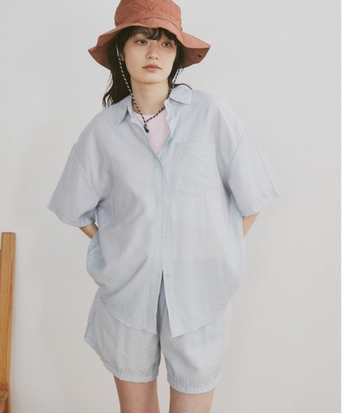 MERLOT（メルロー）の「ストライプシャツセットアップ（シャツ/ブラウス・レディース・ブルー・FREE）」の5枚目の写真