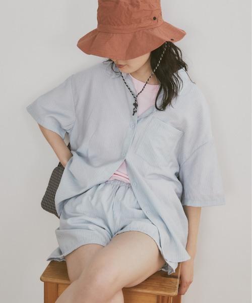 MERLOT（メルロー）の「ストライプシャツセットアップ（シャツ/ブラウス・レディース・ブルー・FREE）」の8枚目の写真