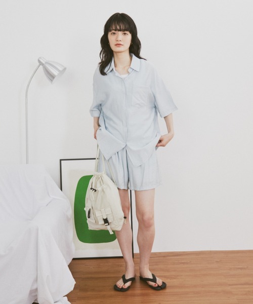 MERLOT（メルロー）の「ストライプシャツセットアップ（シャツ/ブラウス・レディース・ブルー・FREE）」の2枚目の写真