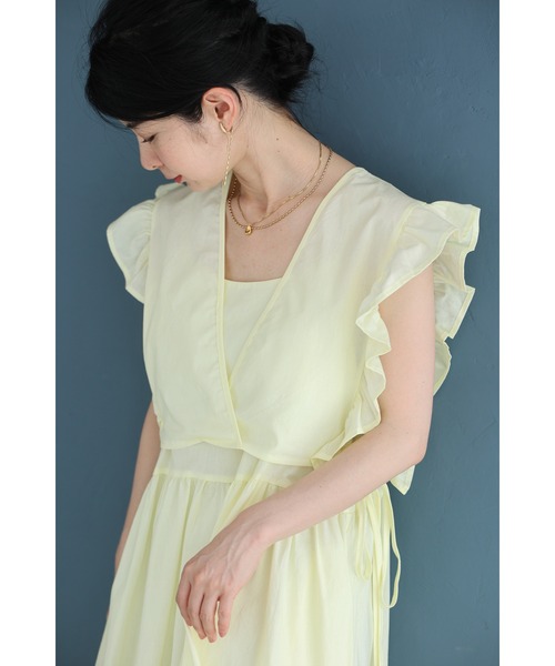 cawaii(カワイイ)の「サイドリボンブラウスとキャミワンピースの2点セット【set】(ワンピース・レディース・イエロー・FREE)」の8枚目の写真