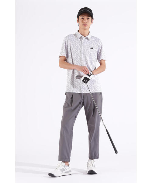 New Balance 】2023年花柄フラワー×バイカラー 半袖ゴルフシャツL ジオメトリ柄 半袖 カラーシャツ (MENS) | new balance golf
