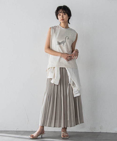 セール】ラフィーネクロスランダム消しプリーツスカート≪手洗い可能