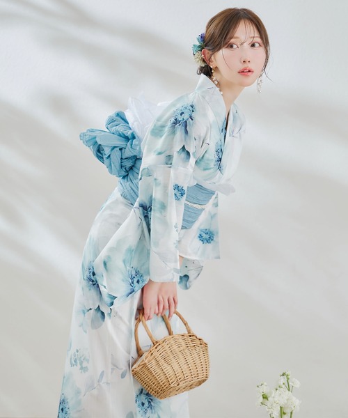 一人で簡単に着付けができる セパレート浴衣4点セット（トップス