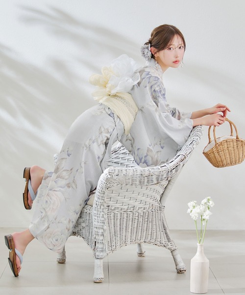 【未着用】sugar 浴衣4点セット（出品7/4まで） 一人で簡単に着付けができる セパレート浴衣4点セット（トップス