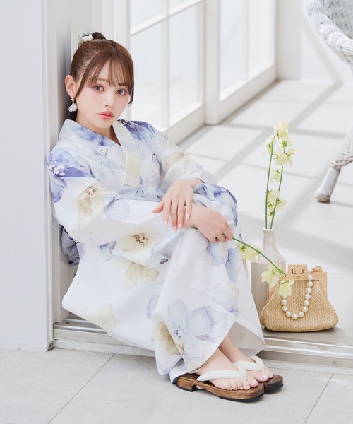 一人で簡単に着付けができる セパレート浴衣4点セット（トップス