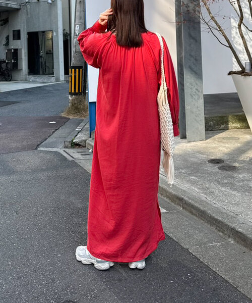 きくちゃん企画】リネンレーヨンボリュームスリーブワンピース