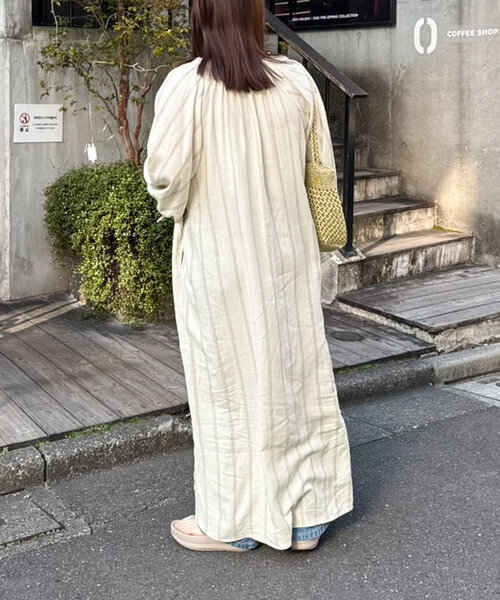 CIAOPANIC TYPY（チャオパニックティピー）の「【きくちゃん企画】リネンレーヨンボリュームスリーブワンピース（ワンピース・レディース・チャコールグレー/レッド/ベージュ・ONE SIZE）」の22枚目の写真