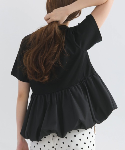 PICCIN PERLA(ピッチンペルラ)の「裾バルーンカットソー(Tシャツ/カットソー・レディース・ブラック/オフホワイト・M)」の5枚目の写真