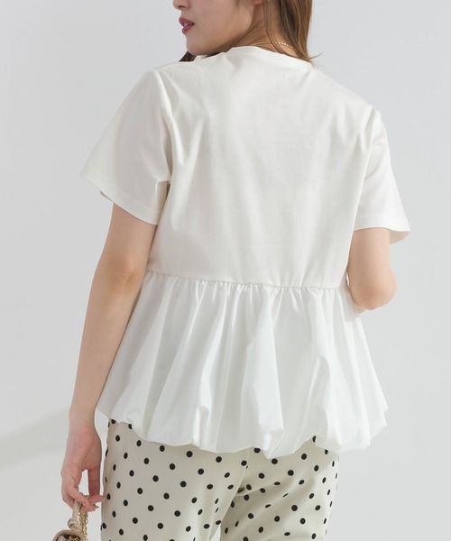 PICCIN PERLA(ピッチンペルラ)の「裾バルーンカットソー(Tシャツ/カットソー・レディース・ブラック/オフホワイト・M)」の11枚目の写真
