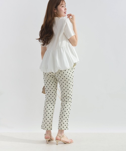 PICCIN PERLA(ピッチンペルラ)の「裾バルーンカットソー(Tシャツ/カットソー・レディース・ブラック/オフホワイト・M)」の14枚目の写真