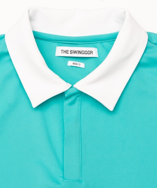 SWINGGGR(スウィンガー)の「SWINGGGR/スウィンガー/TWO TONE POLO-B(ポロシャツ・メンズ・ライトブルー/ブラック/ホワイト・2/3/4)」の17枚目の写真