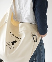 【KANGOL 】カラビナ付き キャンバス BIGショルダーバッグ