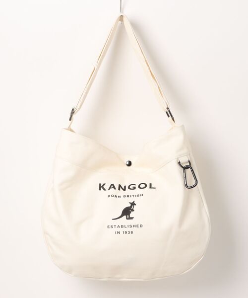 KANGOL（カンゴール）の「【KANGOL 】カラビナ付き キャンバス BIGショルダーバッグ（ショルダーバッグ・メンズ・オフホワイト/ブラック/ホワイト系その他・FREE）」の10枚目の写真