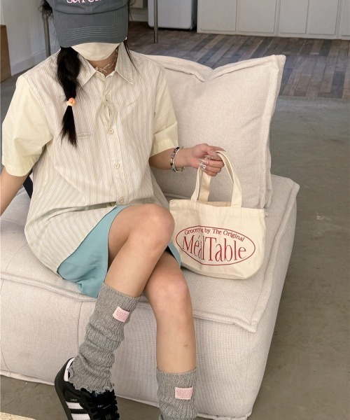 UP START（アップスタート）の「【LAMPOON】サマーニットレッグカバー（レッグウォーマー・レディース・ブルー/ホワイト/ピンク/ベージュ/アイボリー/ライトグレー・FREE）」の3枚目の写真