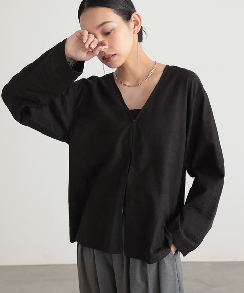 FABIOGAVAZZI】レディース 長袖 カーディガン ブラック 44サイズ