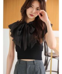 MERCURYDUO | 異素材ラッフルコンパクトニット(ニット/セーター)