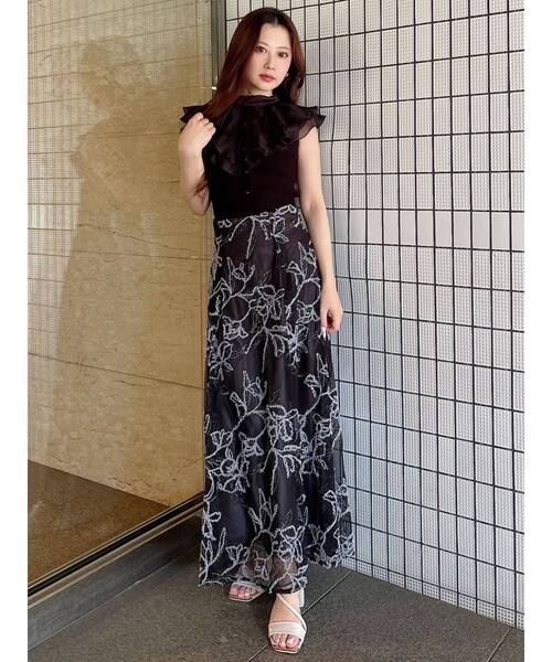 異素材ラッフルコンパクトニット（ニット/セーター