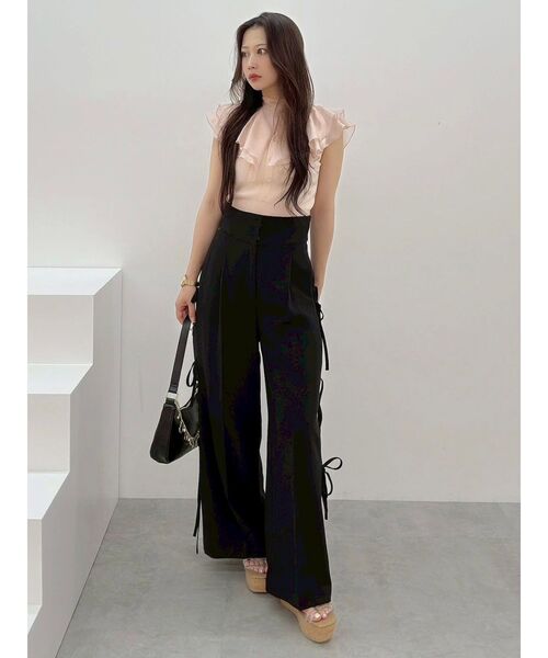 異素材ラッフルコンパクトニット　マーキュリーデュオ 異素材ラッフルコンパクトニット（ニット/セーター