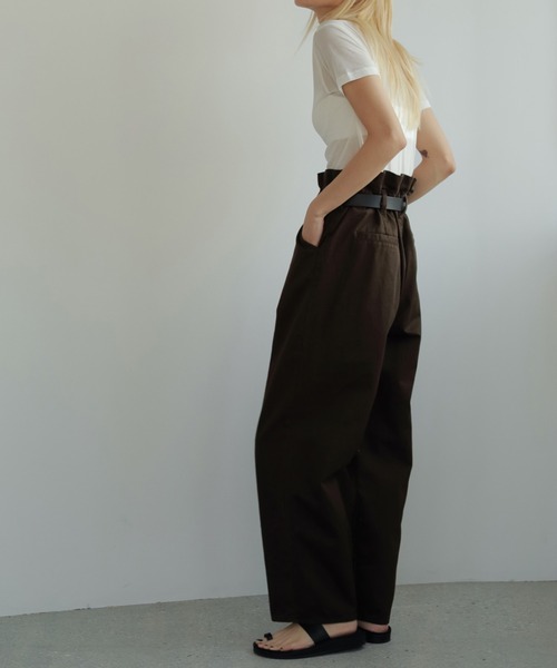 パンツ Double Waist Asymmetry Tuck Pants 827a452069bbbbf90f4c78f50b3c0b