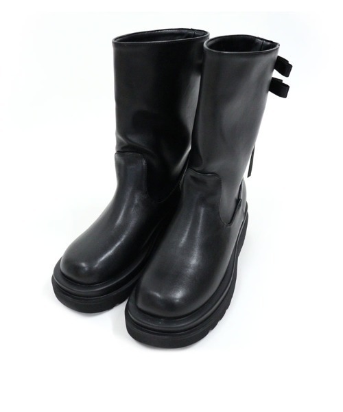 DONOBAN(ドノバン)の「バックリボンミドルブーツ(ブーツ・レディース・ブラック・24.5cm/23.5cm/22.5cm)」の11枚目の写真