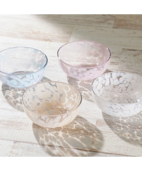 セール】ドットパターン ガラスボウル S ピンク（グラス/マグカップ